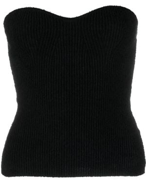 Wardrobe NYC Ribbed-Knit Bandeau Top - Black