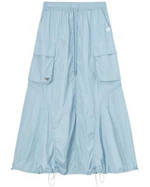 Mini Cream Cargo Drawstring Maxi Skirt - Blue