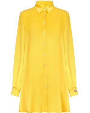 Dolce & Gabbana シルクサテン シャツ - イエロー