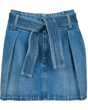 Givenchy Pleated Belted Mini Skirt - Blue