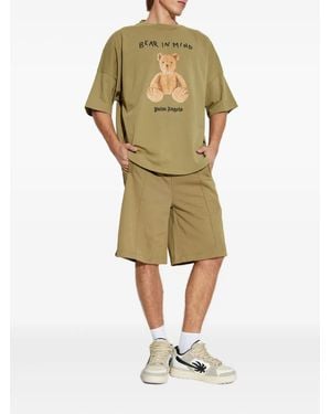 Palm Angels Shorts Met Logo - Groen