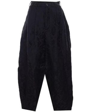 Uma Wang Piper Floral-Print Pants - Blue