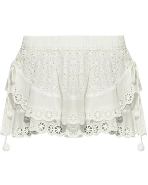 Isabel Marant Pantalones Cortos Con Bordado Inglés - Blanco