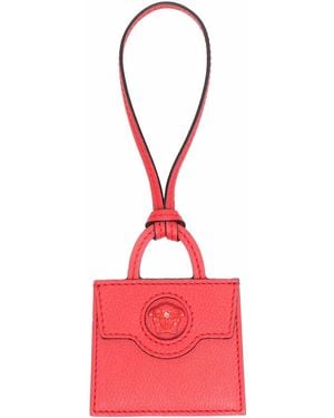 Versace Medusa Head Leather Tag - Red