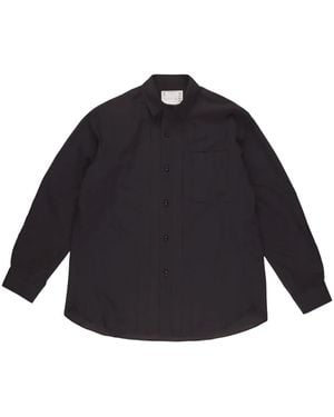 Sacai Pleat-Detail Button-Up Shirt - Blue