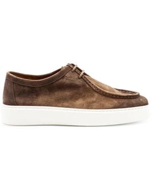 Doucal's Stitching Lace-Up Trainers - Brown