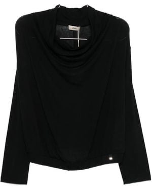 Herno Cowl-Neck Long-Sleeve Sweater - Black