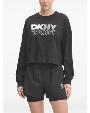 DKNY Sweatshirt Mit Tiefen Schultern - Schwarz