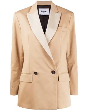 MSGM Double-Breasted Blazer - Natural