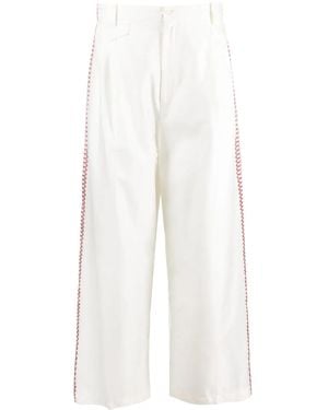 Zeus+Dione Tape-Detail Wide-Leg Trousers - White