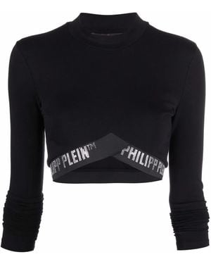 Philipp Plein Logo Cotton Jogging Top - Blue