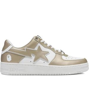 A Bathing Ape Bape Sta #4 Lace-Up Trainers - White