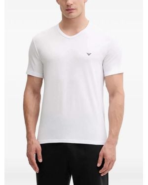 Emporio Armani Two-Pack Of Stretch Jersey Loungewear V-Neck T-Shirts - White