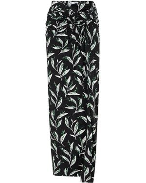 Rabanne Graphic-Print High-Waist Maxi Skirt - Black