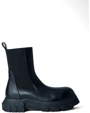 Rick Owens Elasticated-Panel Leather Chelsea Boots - Blue