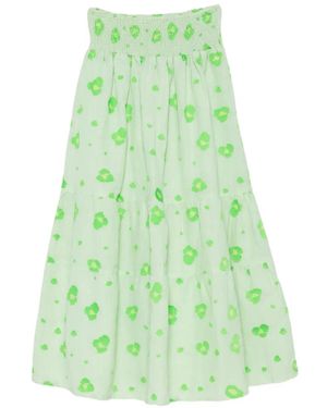 ORSINA Falda Larga Con Animal Print - Verde