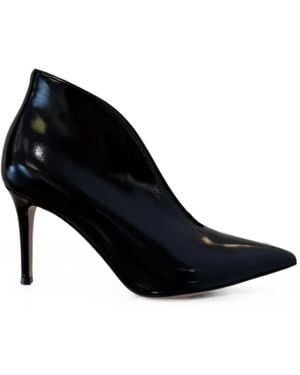 Gianvito Rossi Vania Patent Leather Ankle Boots - Nero