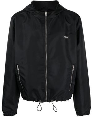 Coperni Satin-Finish Hooded Jacket - Black