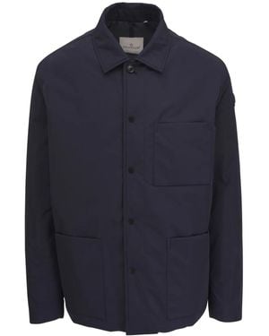 Moncler Giacca-Camicia Con Applicazione - Blu