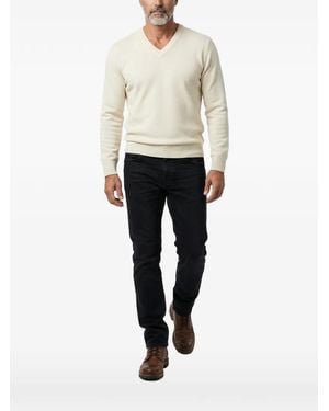 Brunello Cucinelli V-Neck Cashmere Jumper - White