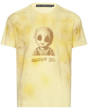 ANDERSSON BELL Alien Machinery Cotton T-Shirt - Yellow