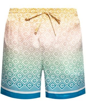 CASABLANCA Luxury Silk Drawstring Shorts - Green