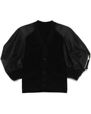 Sacai Cardigan mit Puffärmeln - Schwarz