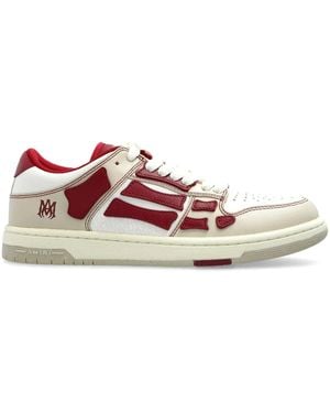 Amiri ベージュ＆レッド Varsity Skel-Top Low スニーカー - ホワイト