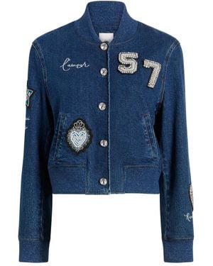 Cinq À Sept Dominique Verfraaid Denim Jack - Blauw