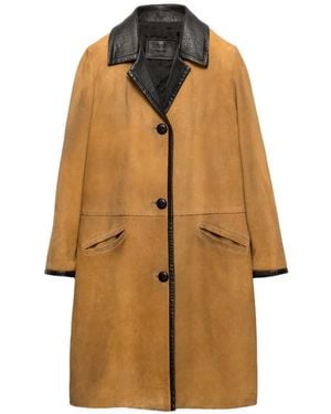 Prada Cappotto Monopetto - Marrone
