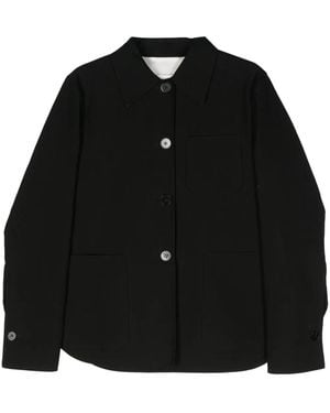 Jil Sander Point-Collar Cotton Shirt Jacket - Black