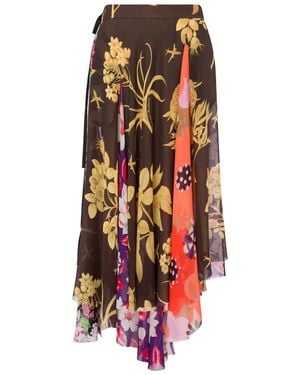 Moschino Floral-Print Asymmetric Skirt - White