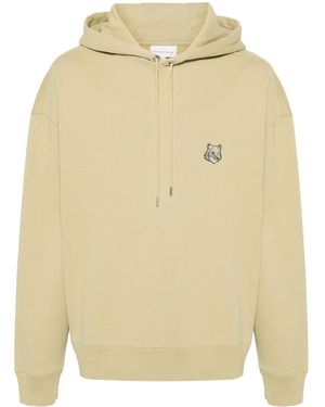 Maison Kitsuné Bold Fox Head-Patch Hoodie - Natural