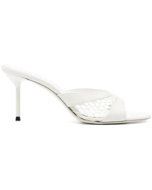 Paris Texas Lida Mesh Heeled Sandals - White
