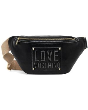 Love Moschino Logo-Detail Zip Belt Bag - Black