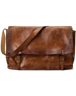 RRL Hugo Buckle Leather Messenger Bag - Brown