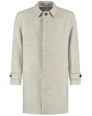 Lardini Herringbone Coat - White