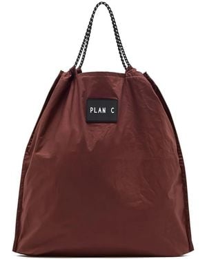 Plan C Drawstring Tote Bag - Red