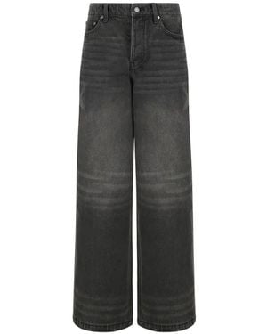Ksubi Faded-Detail Wide-Leg Jeans - Gray