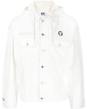 Aape By A Bathing Ape ロゴパッチ デニムジャケット - ホワイト