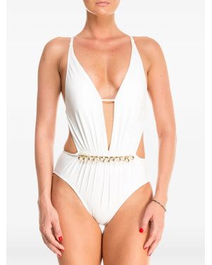 Gottex Embellished Cut-Out Swimsuit - White