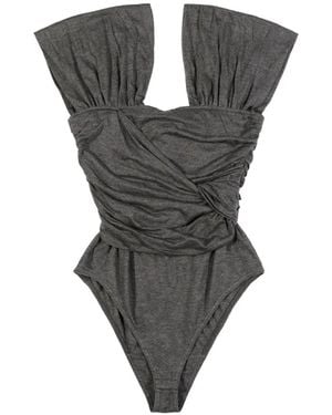 Ganni Draped-Detail Body - Gray