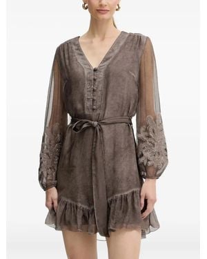 Guess Embroidered Mini Dress - Grey