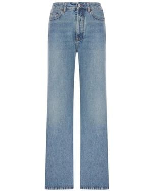 Miu Miu Logo-Embroidered Straight-Leg Jeans - Blue