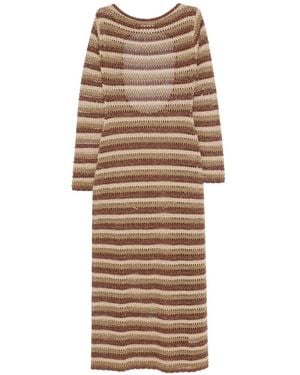 MC2 Saint Barth Robe Longue Robyn À Rayures - Natural