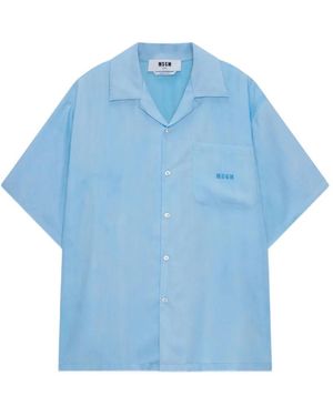MSGM Chemise À Poche Poitrine - Blue