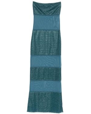 Oséree Lumiere Stripes Long Dress - Blue