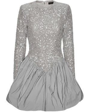 ROTATE BIRGER CHRISTENSEN Sequin-Embellished Bubble Mini Dress - Grey