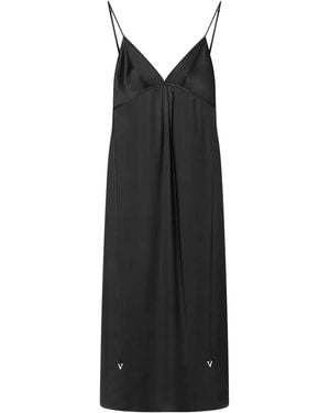 Aeron Maxikleid Aus Satin - Schwarz