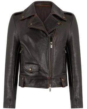 Salvatore Santoro Veste De Moto En Cuir - Black